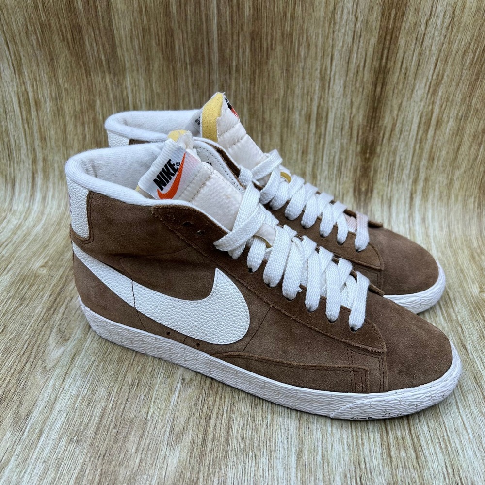 Nike Blazer Mid Vintage Women's Size 8 Brown Suede Shoes Sneakers 518171-304